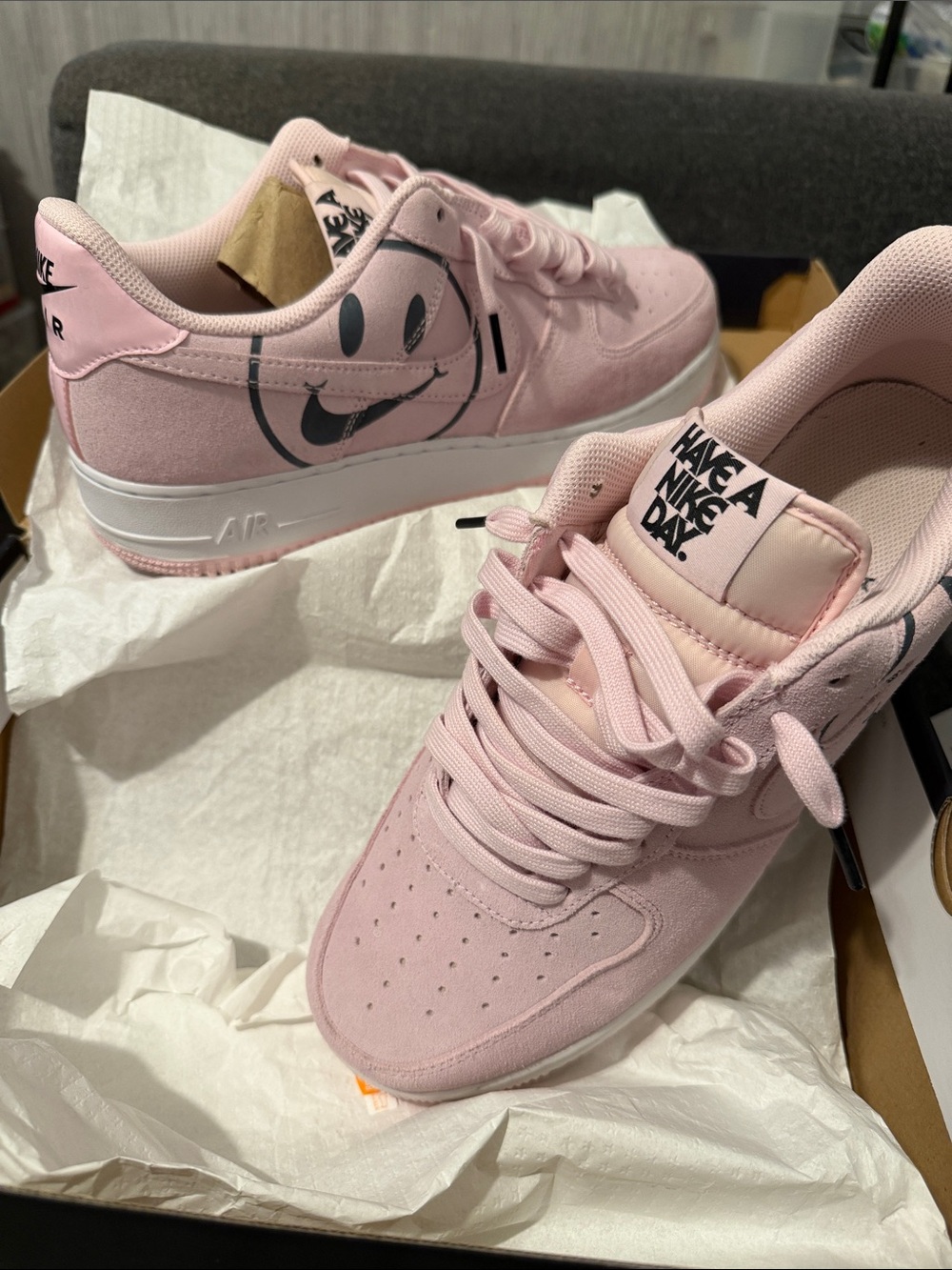 Nike Pink 'Have A Nike Day' Smiley Swoosh Sneakers